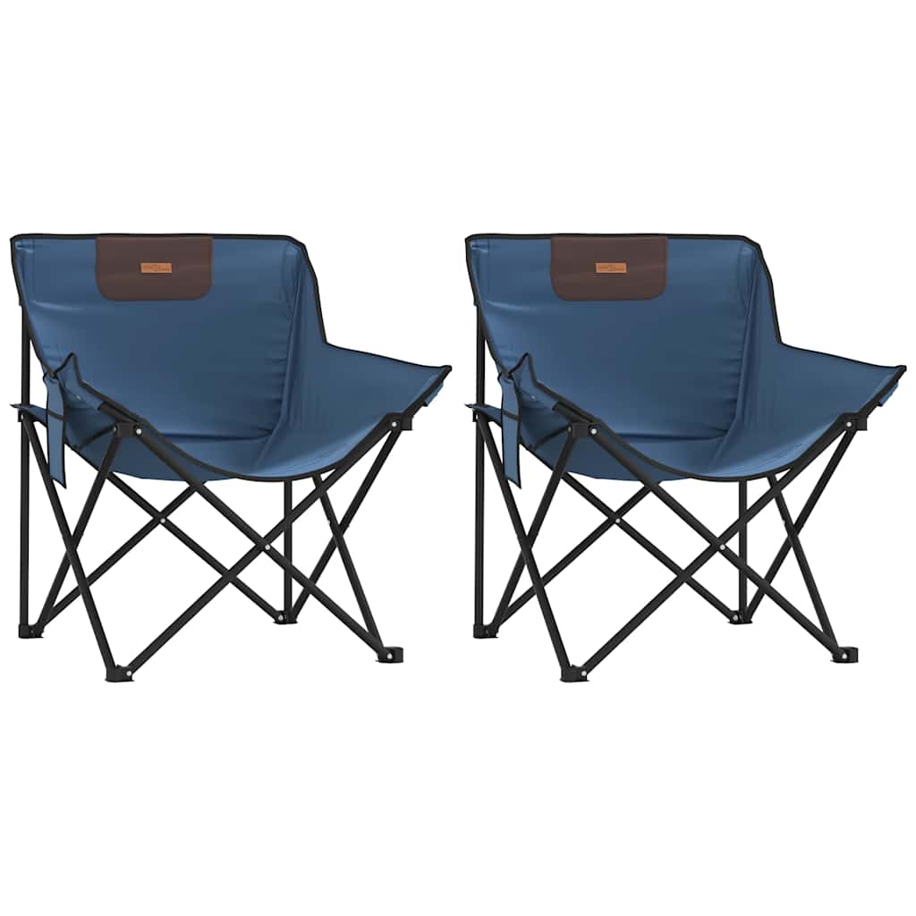 Campingstoler Med Lomme 2 Stk Sammenleggbar Blå