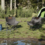 Campingstoler Med Lomme 2 Stk Sammenleggbar Grå
