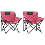 Campingstoler Med Lomme 2 Stk Sammenleggbar Rosa