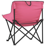 Campingstoler Med Lomme 2 Stk Sammenleggbar Rosa