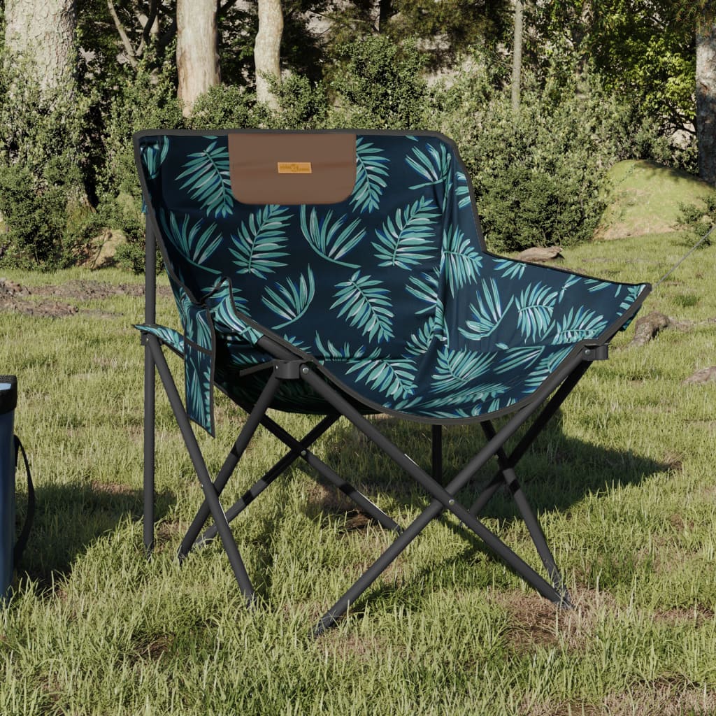 Campingstoler Med Lomme 2 Stk Sammenleggbar Bladmønster