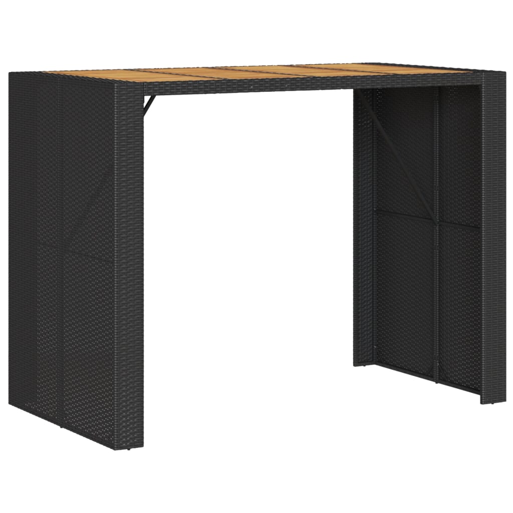 Barbord Med Topp I Akasie Svart 145X80X110 Cm Polyrotting