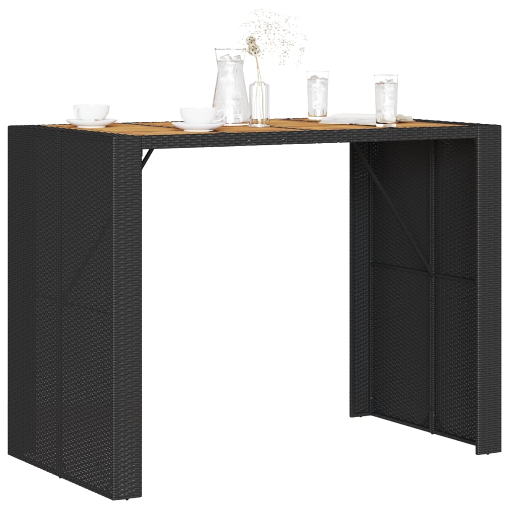 Barbord Med Topp I Akasie Svart 145X80X110 Cm Polyrotting