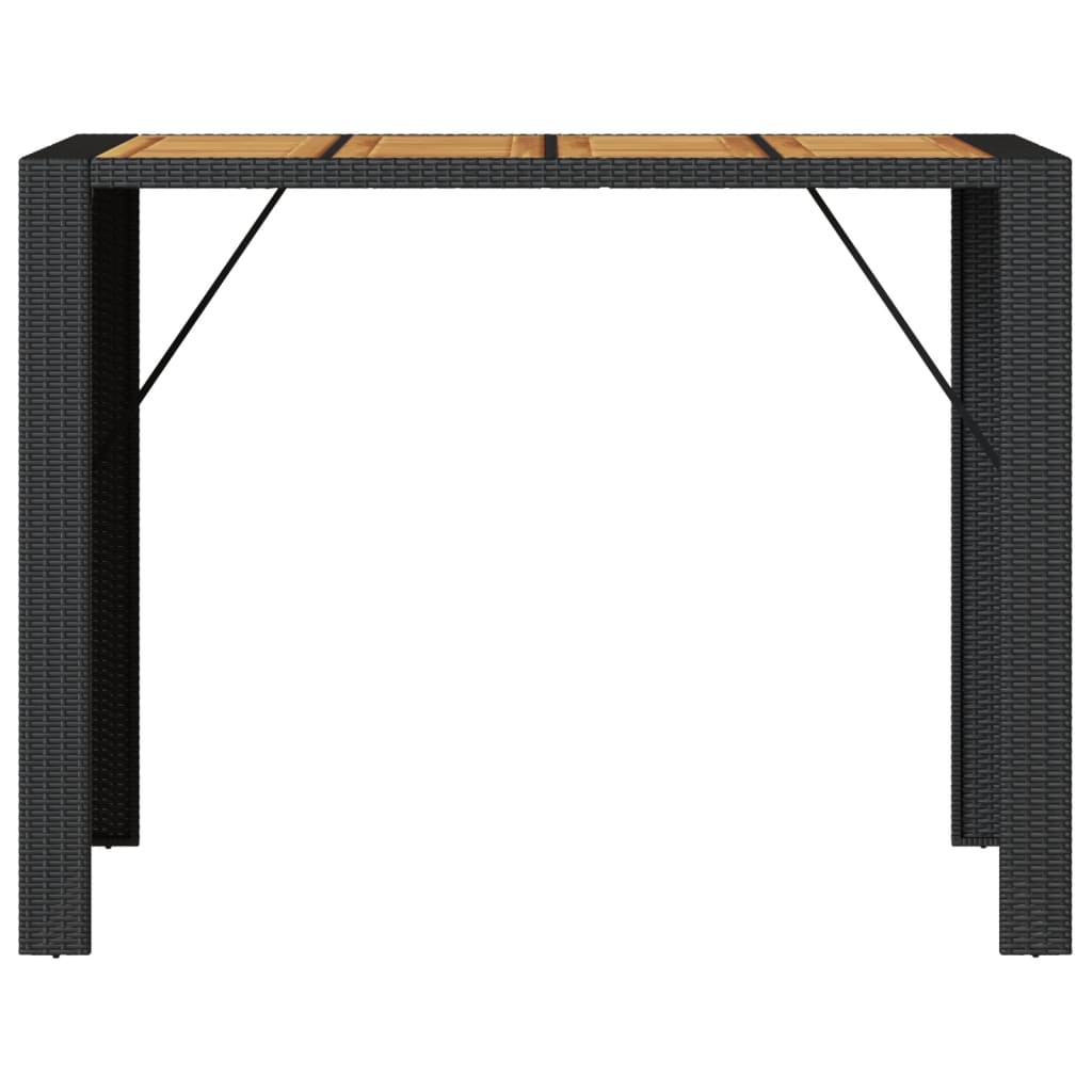 Barbord Med Topp I Akasie Svart 145X80X110 Cm Polyrotting