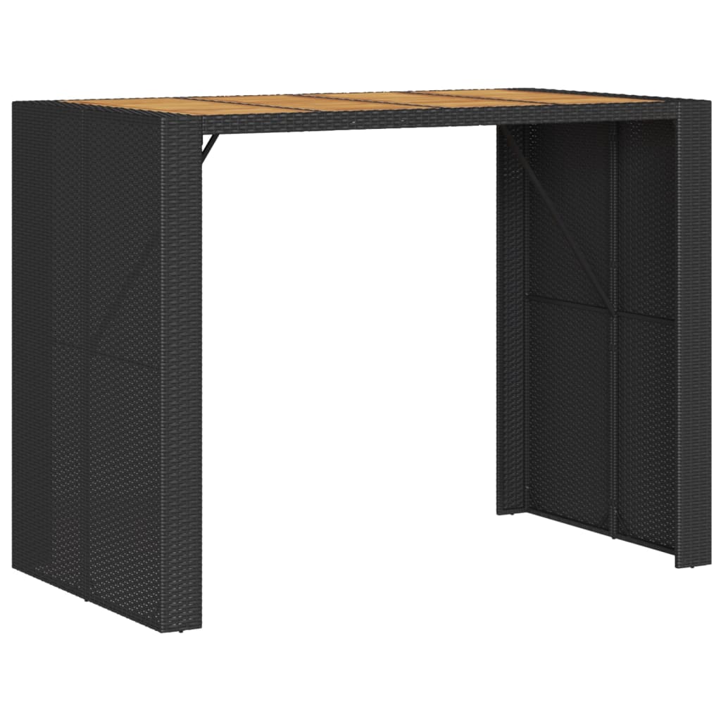 Barbord Med Topp I Akasie Svart 145X80X110 Cm Polyrotting