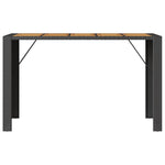 Barbord Med Topp I Akasie Svart 185X80X110 Cm Polyrotting