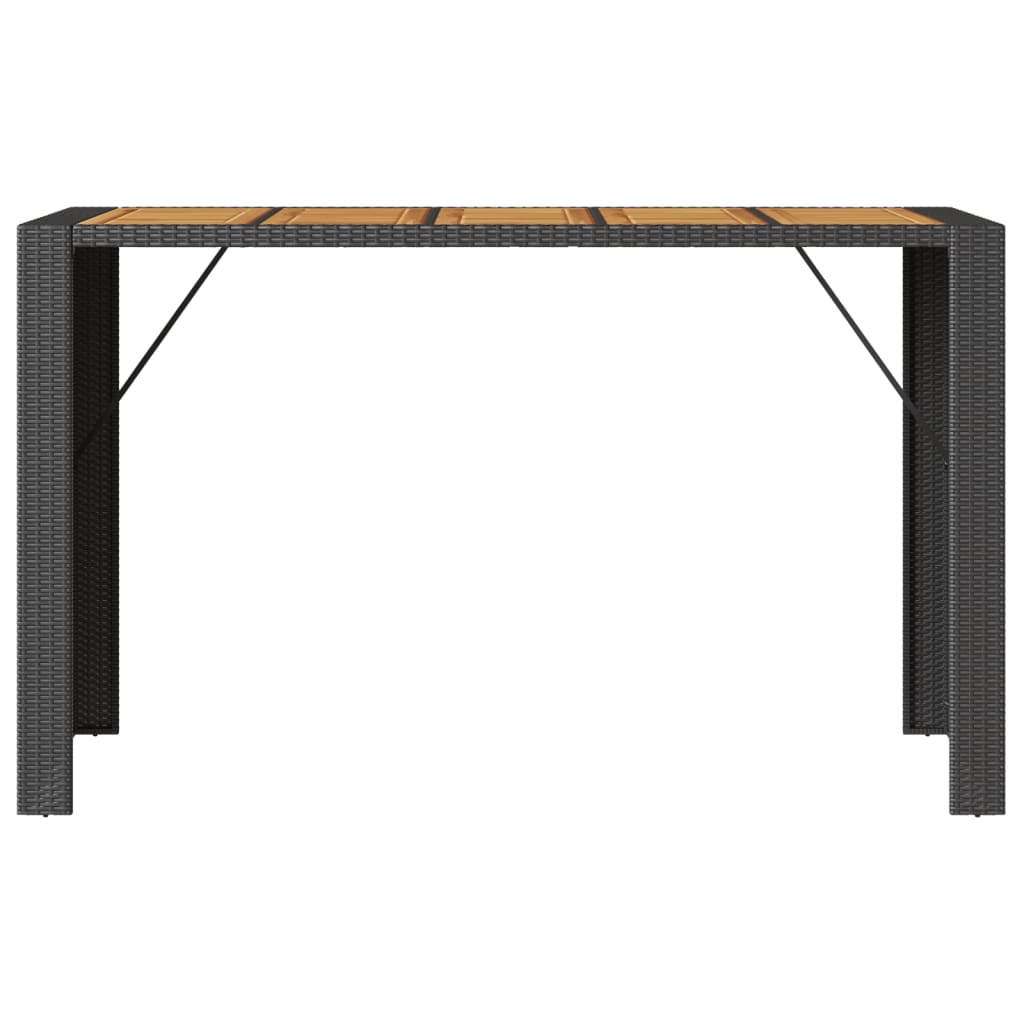 Barbord Med Topp I Akasie Svart 185X80X110 Cm Polyrotting
