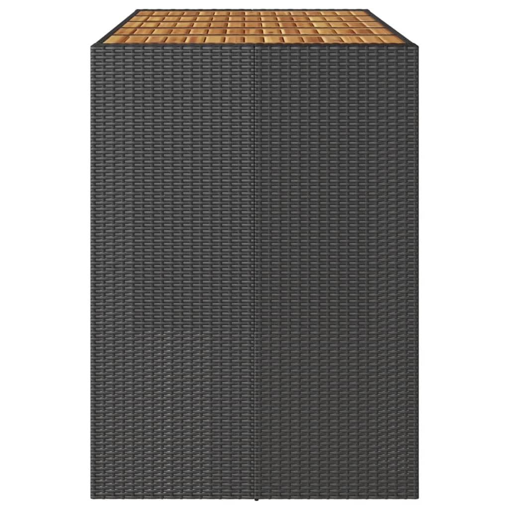 Barbord Med Topp I Akasie Svart 185X80X110 Cm Polyrotting