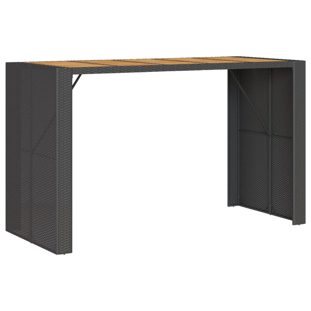 Barbord Med Topp I Akasie Svart 185X80X110 Cm Polyrotting