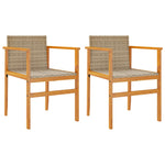 Hagestoler Med Puter 2 Stk Beige Polyrotting Og Heltre