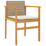 Hagestoler Med Puter 2 Stk Beige Polyrotting Og Heltre