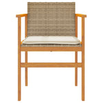 Hagestoler Med Puter 2 Stk Beige Polyrotting Og Heltre