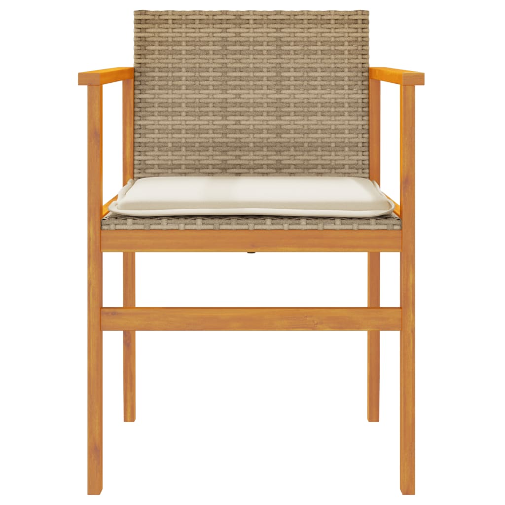 Hagestoler Med Puter 2 Stk Beige Polyrotting Og Heltre