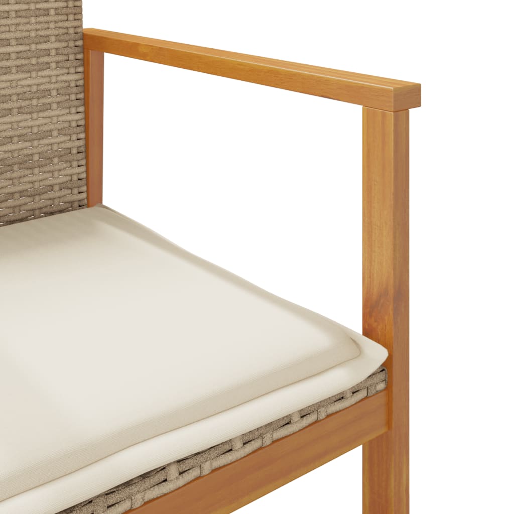 Hagestoler Med Puter 2 Stk Beige Polyrotting Og Heltre