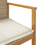 Hagestoler Med Puter 2 Stk Beige Polyrotting Og Heltre