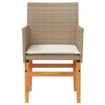 Hagestoler Med Puter 2 Stk Beige Polyrotting Og Heltre