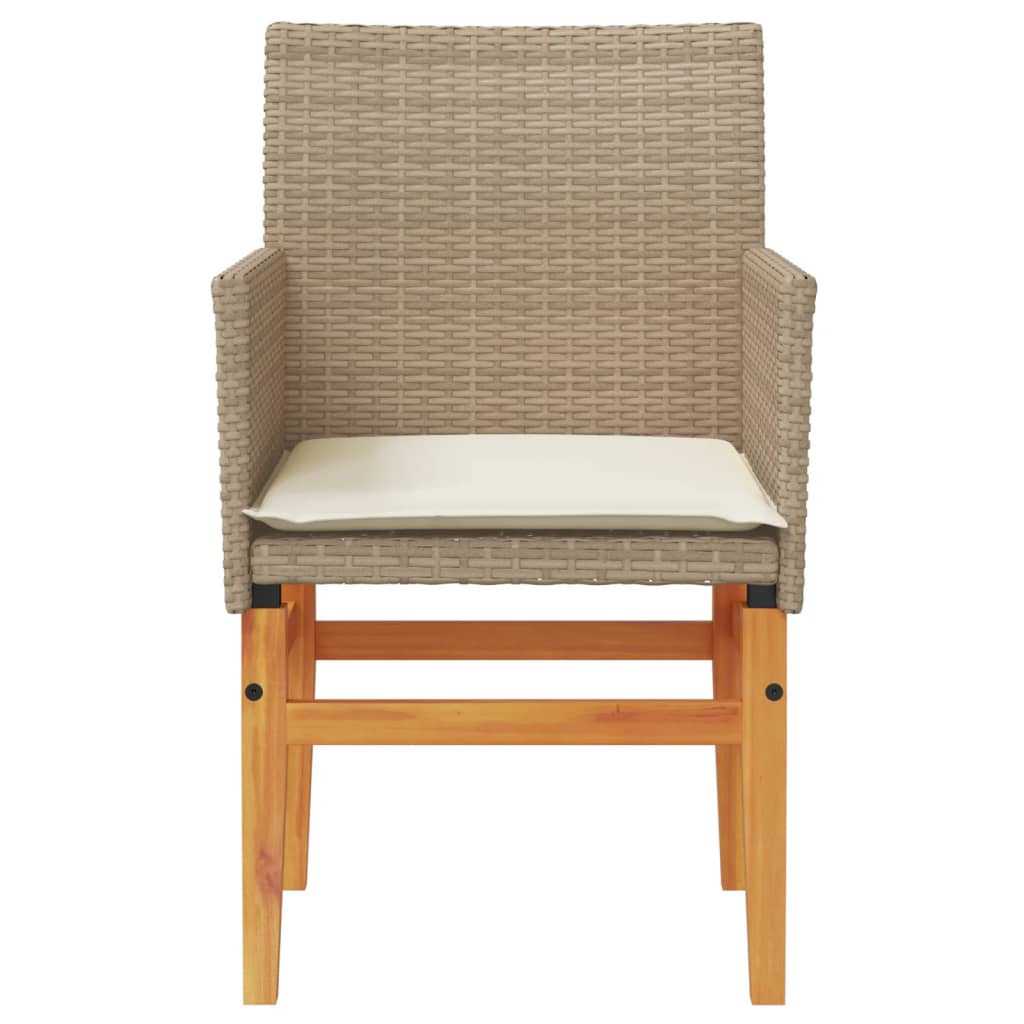 Hagestoler Med Puter 2 Stk Beige Polyrotting Og Heltre