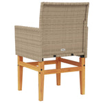 Hagestoler Med Puter 2 Stk Beige Polyrotting Og Heltre
