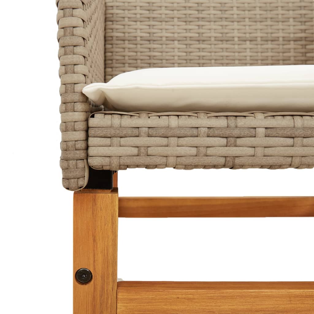 Hagestoler Med Puter 2 Stk Beige Polyrotting Og Heltre