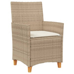 Hagestoler Med Puter 2 Stk Beige Polyrotting Og Heltre