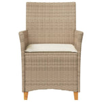 Hagestoler Med Puter 2 Stk Beige Polyrotting Og Heltre