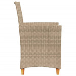 Hagestoler Med Puter 2 Stk Beige Polyrotting Og Heltre