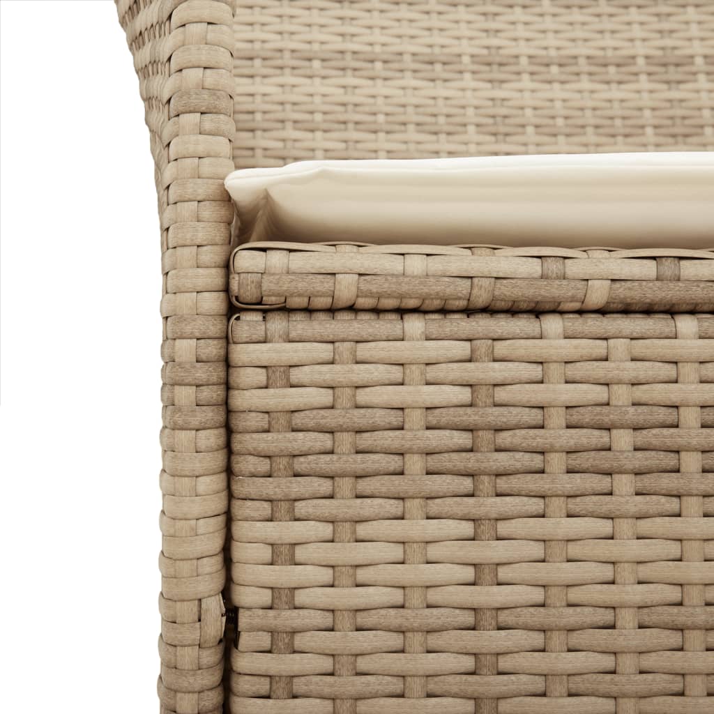 Hagestoler Med Puter 2 Stk Beige Polyrotting Og Heltre