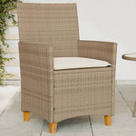 Hagestoler Med Puter 2 Stk Beige Polyrotting Og Heltre