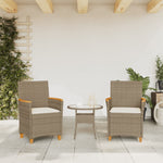 Hagestoler Med Puter 2 Stk Beige Polyrotting Og Heltre