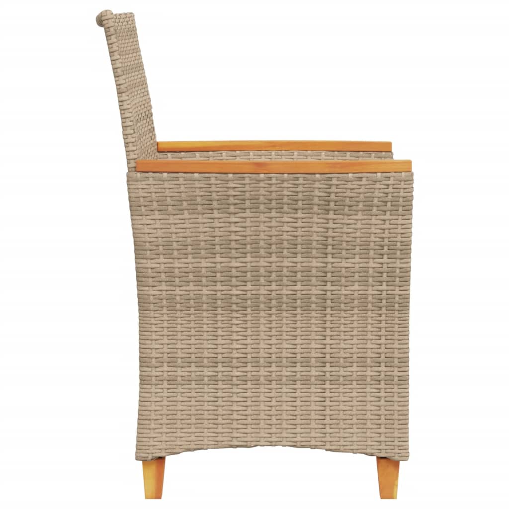 Hagestoler Med Puter 2 Stk Beige Polyrotting Og Heltre