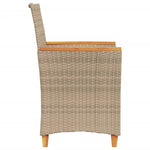 Hagestoler Med Puter 2 Stk Beige Polyrotting Og Heltre