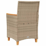 Hagestoler Med Puter 2 Stk Beige Polyrotting Og Heltre