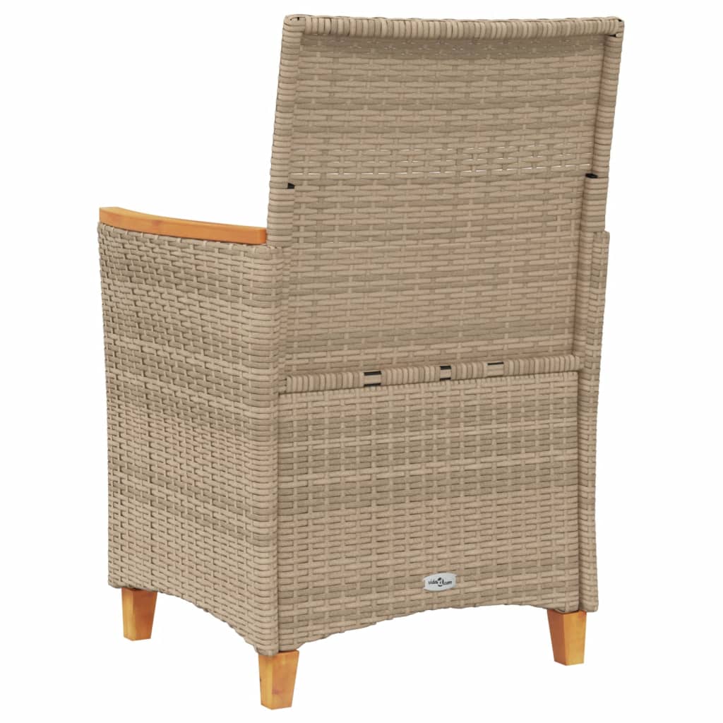 Hagestoler Med Puter 2 Stk Beige Polyrotting Og Heltre