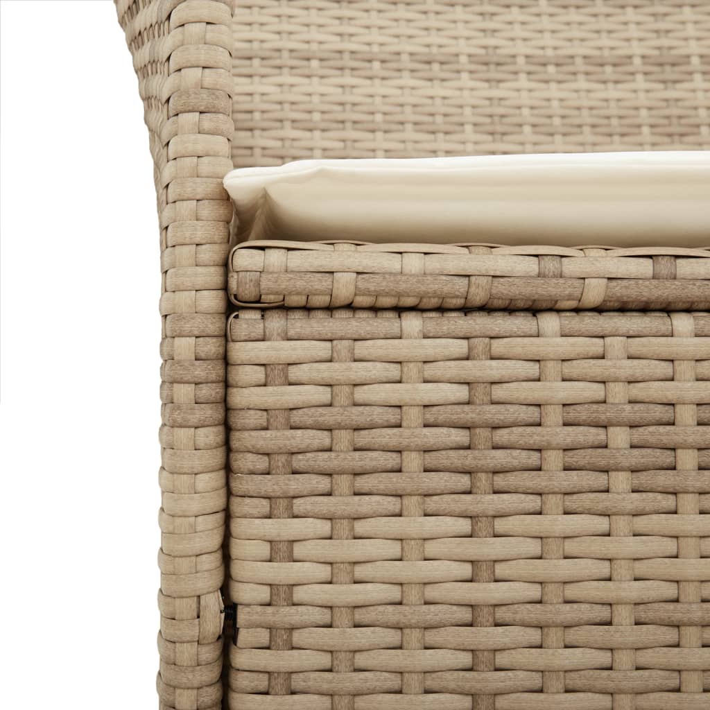 Hagestoler Med Puter 2 Stk Beige Polyrotting Og Heltre