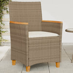 Hagestoler Med Puter 2 Stk Beige Polyrotting Og Heltre