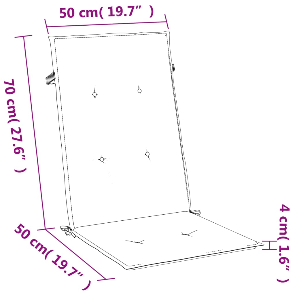 Stolputer Med Høy Rygg 4 Stk Melert Mørkegrå 120X50X4 Cm Stoff