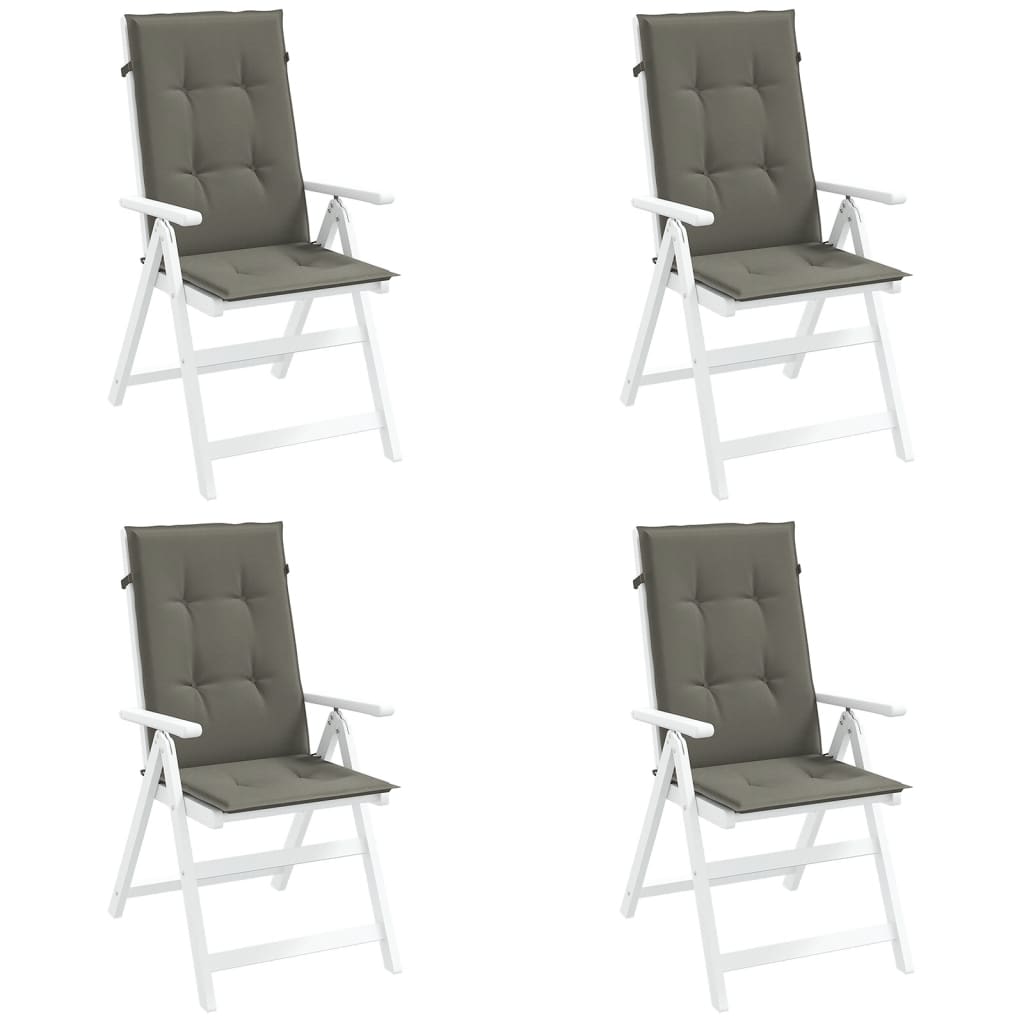 Stolputer Med Høy Rygg 4 Stk Melert Mørkegrå 120X50X4 Cm Stoff