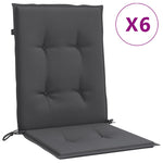Stolputer Med Lav Rygg 6 Stk Melert Antrasitt 100X50X4 Cm Stoff