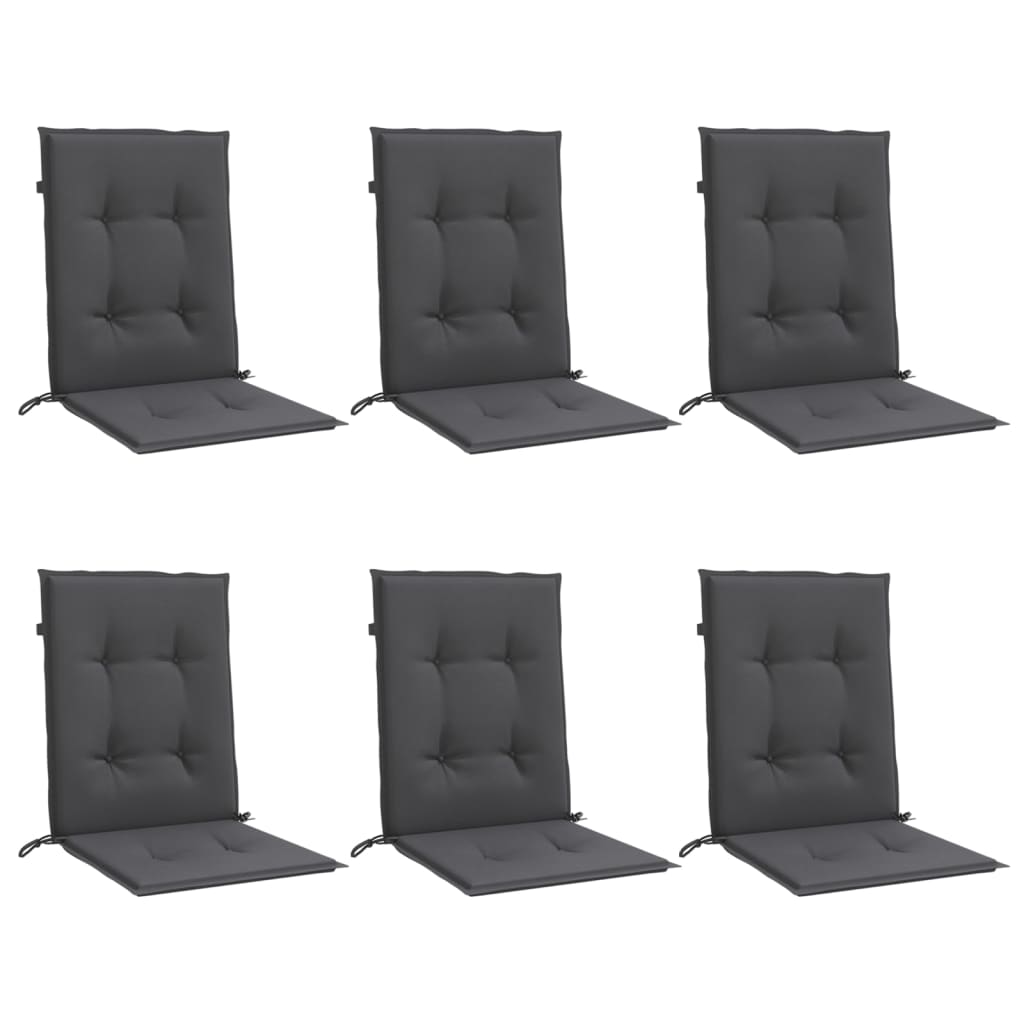 Stolputer Med Lav Rygg 6 Stk Melert Antrasitt 100X50X4 Cm Stoff