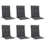Stolputer Med Lav Rygg 6 Stk Melert Antrasitt 100X50X4 Cm Stoff