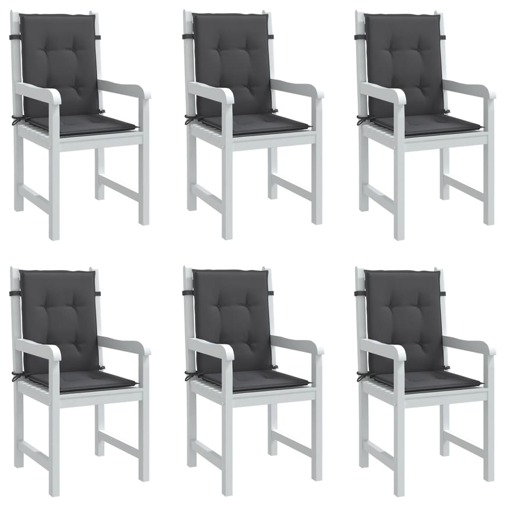Stolputer Med Lav Rygg 6 Stk Melert Antrasitt 100X50X4 Cm Stoff