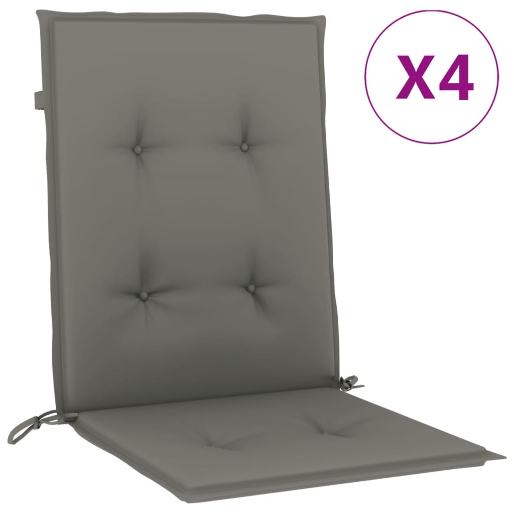 Stolputer Med Lav Rygg 4 Stk Melert Mørkegrå 100X50X4 Cm Stoff