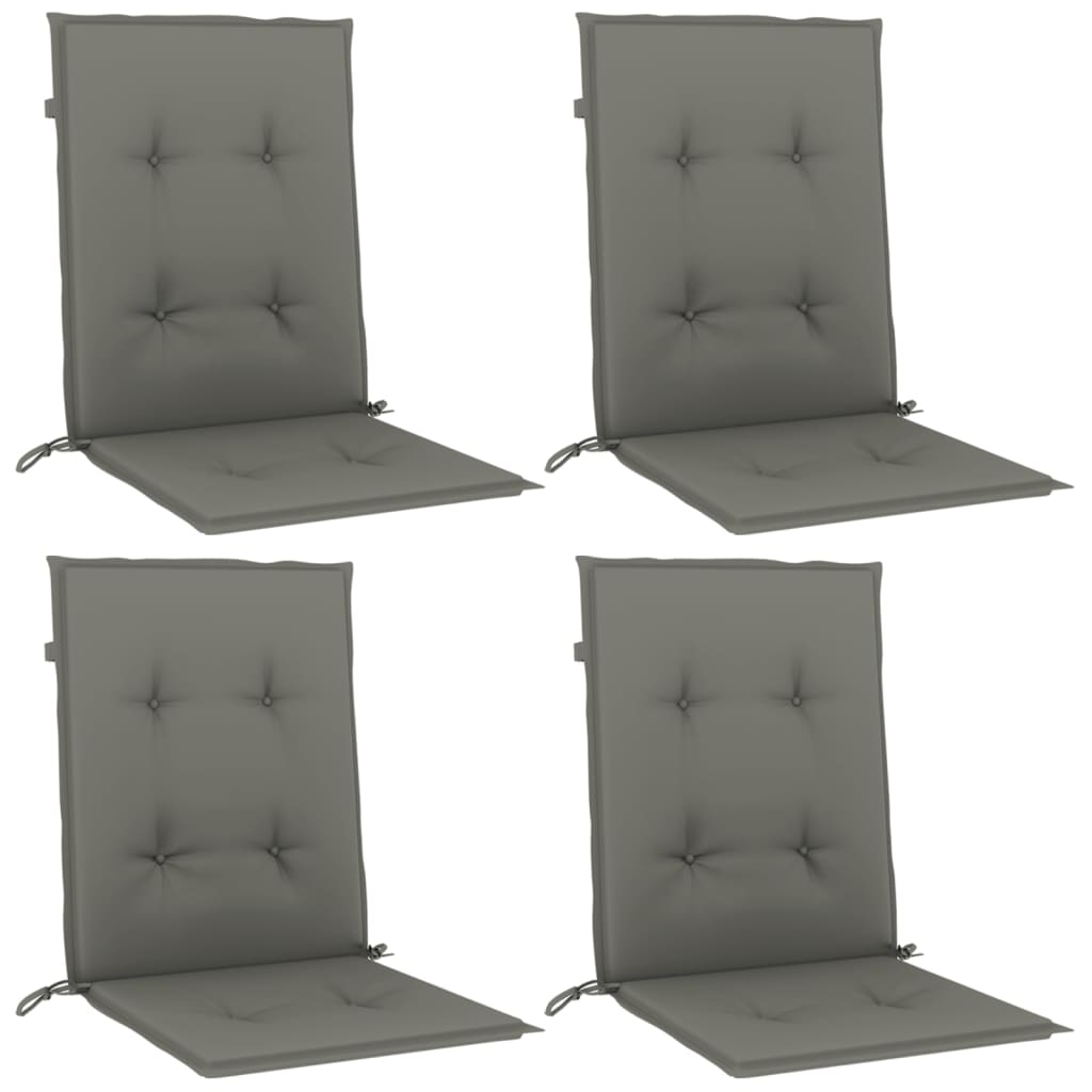 Stolputer Med Lav Rygg 4 Stk Melert Mørkegrå 100X50X4 Cm Stoff