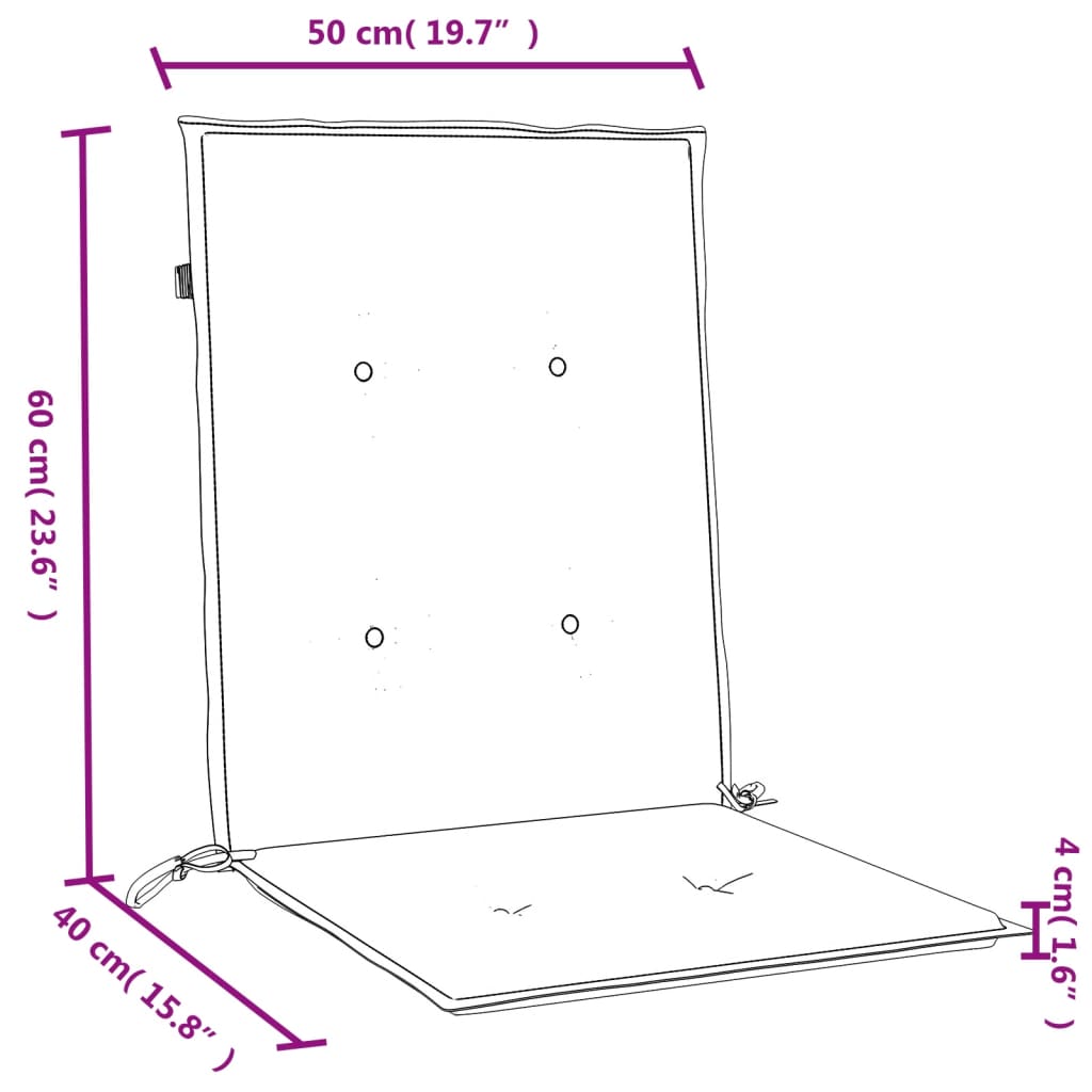 Stolputer Med Lav Rygg 4 Stk Melert Mørkegrå 100X50X4 Cm Stoff