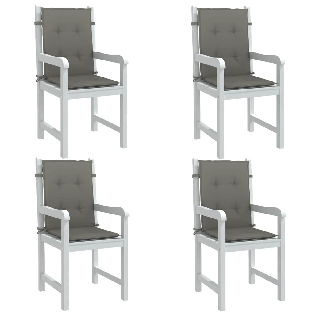 Stolputer Med Lav Rygg 4 Stk Melert Mørkegrå 100X50X4 Cm Stoff