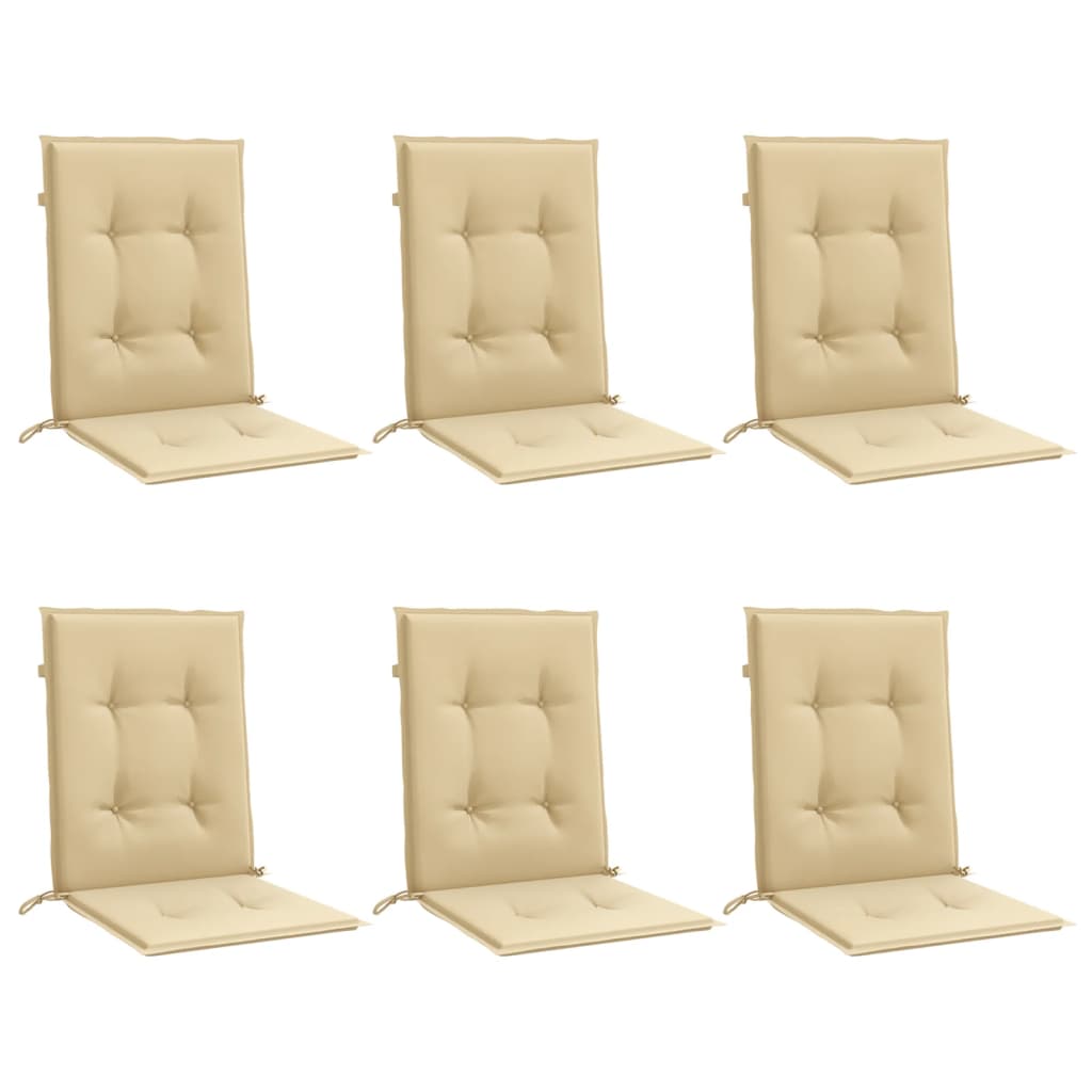 Stolputer Med Lav Rygg 6 Stk Melert Beige 100X50X4 Cm Stoff