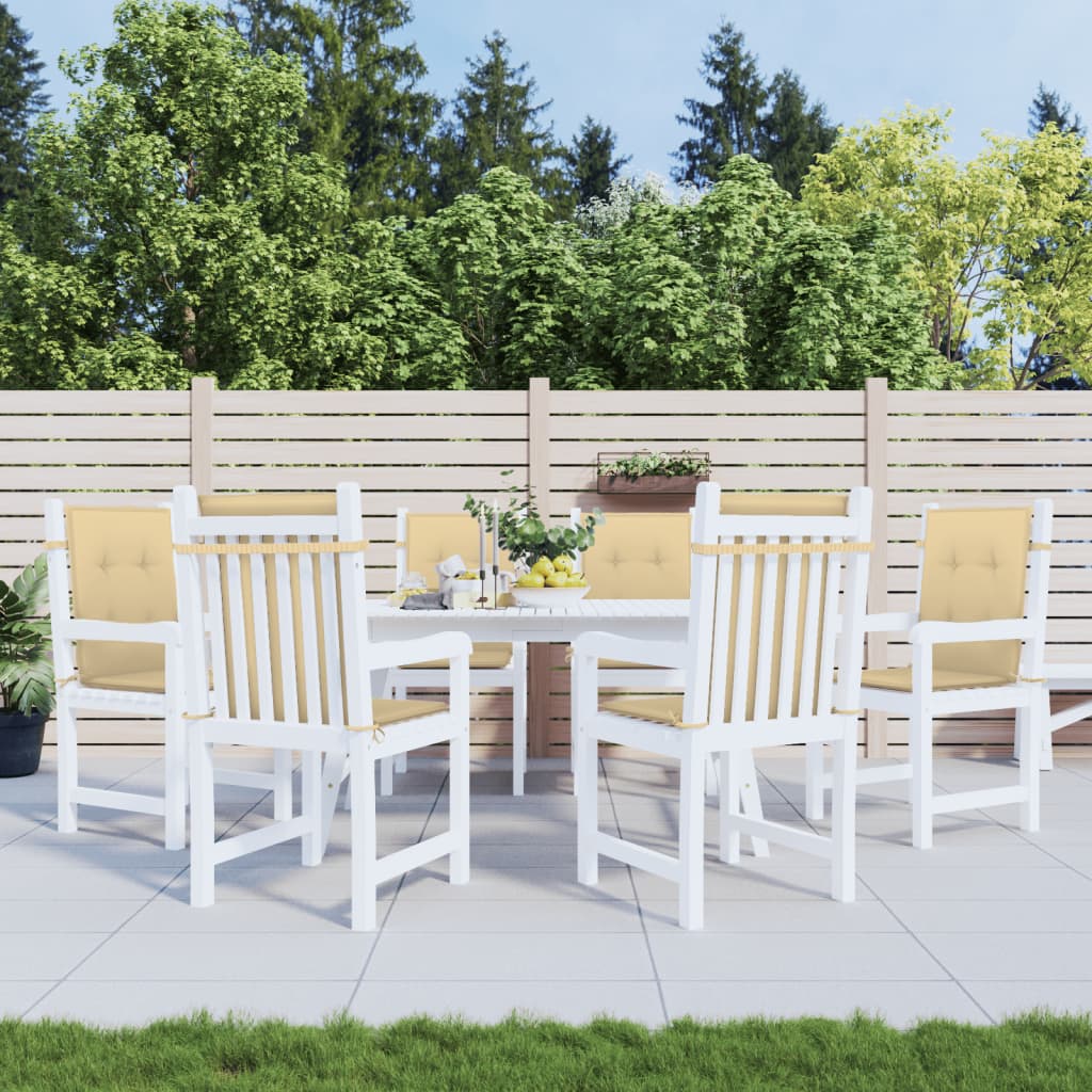 Stolputer Med Lav Rygg 6 Stk Melert Beige 100X50X4 Cm Stoff