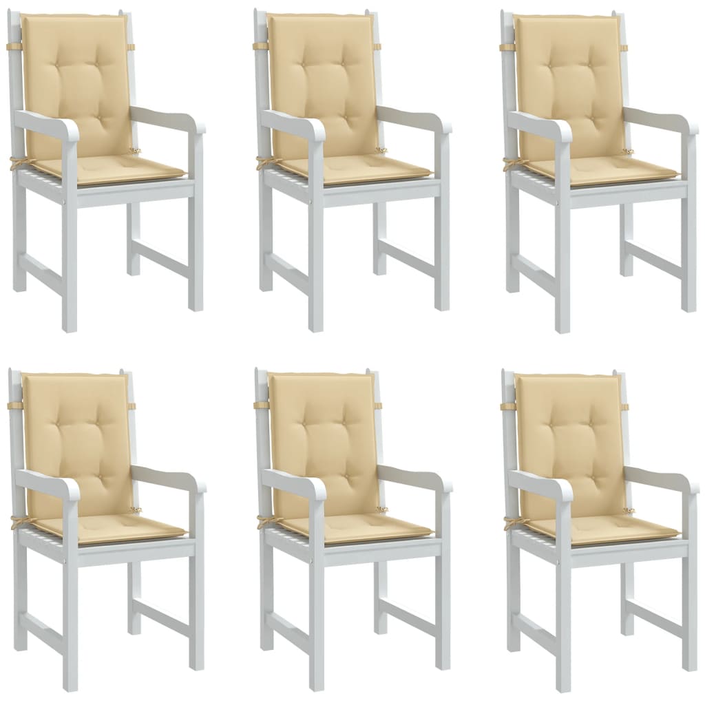 Stolputer Med Lav Rygg 6 Stk Melert Beige 100X50X4 Cm Stoff