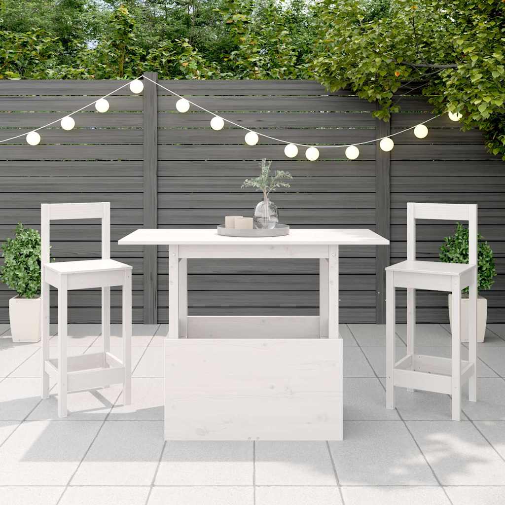 Hagebord Hvit 100X50X75 Cm Heltre Furu