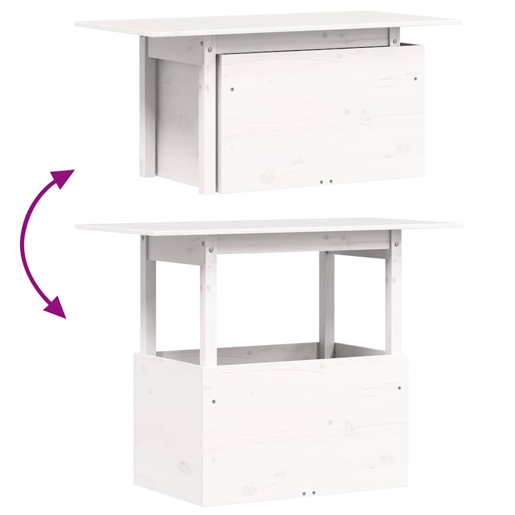 Hagebord Hvit 100X50X75 Cm Heltre Furu